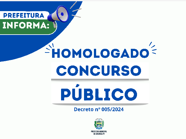 Publicado o decreto que homologa o resultado final do Concurso Público do Município